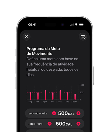 A tela Programa da Meta de Movimento detalhada é exibida em um iPhone 17
