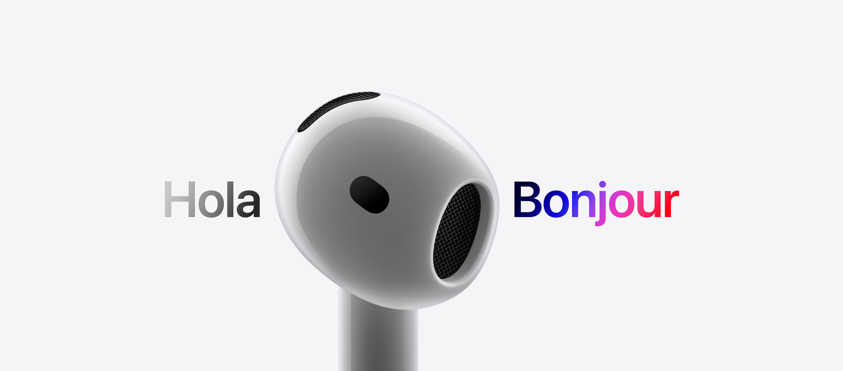 Image d’airpods qui traduisent un mot d’une langue à l’autre