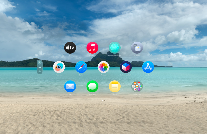 Environnement Bora-Bora dans visionOS