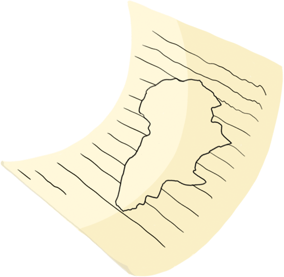 Rukou psaná písmena a ilustrace vplouvají do rámečku.