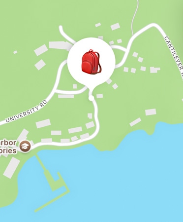 Použití funkce Najít, na obrázku je vidět něčí poloha v horách