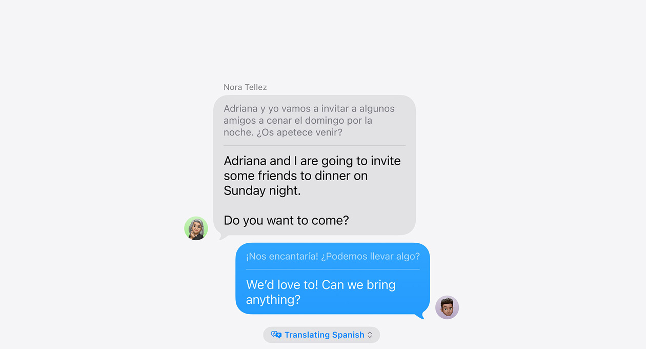 Live Übersetzung in Nachrichten mit einem Beispiel für eine automatische Übersetzung zwischen Spanisch und Englisch