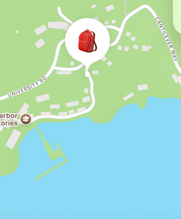 Find My via satellite feature in use, showing a person's location on a mountain