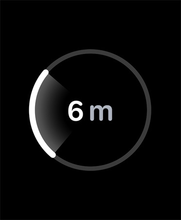 Găsire precisă, bara de progres albă încercuiește distanța estimată până la iPhone-ul rătăcit