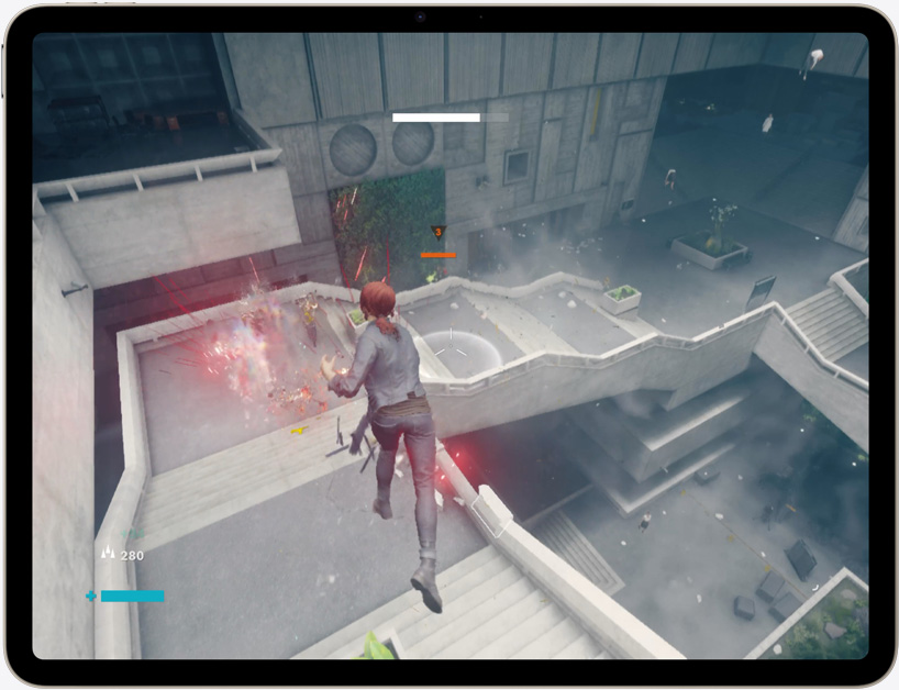 Gameplay scene on iPad Air, action video game Control Ultimate Edition