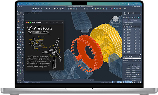 Ứng dụng Autodesk AutoCAD hiển thị trên MacBook Pro